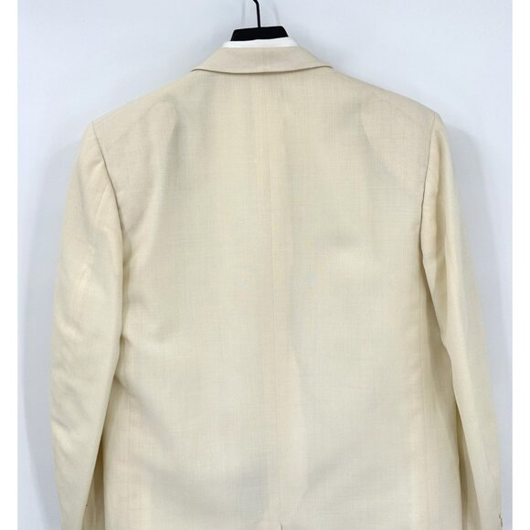 vintage 60s HART SCHAFFNER MARX dinner jacket blazer wool polyester ivory 42L - Picture 7 of 11